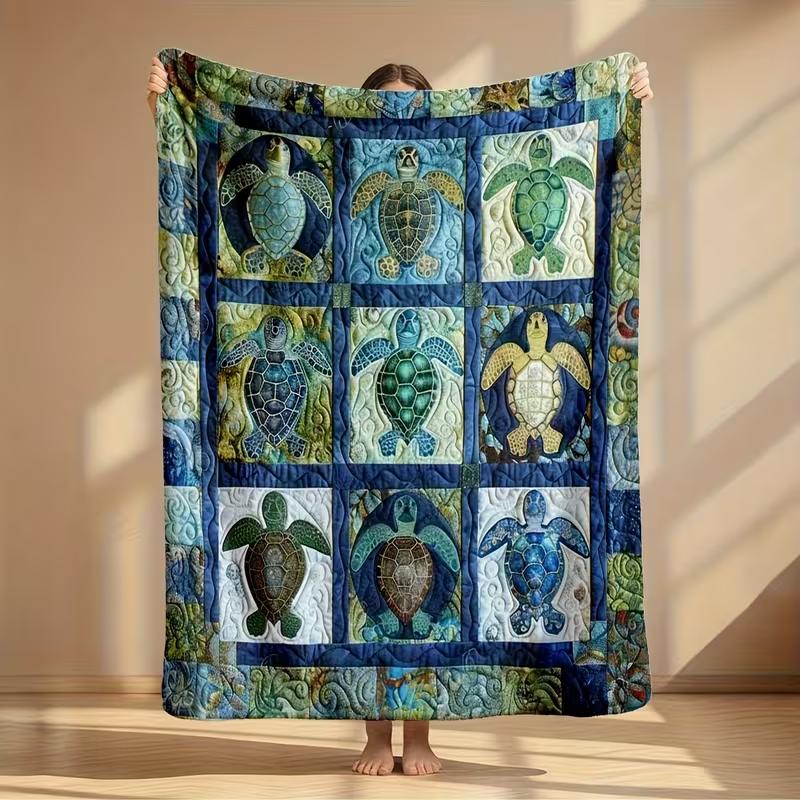 Paw Prints in Quilt Pattern Used for Sofa Bedroom Living Room Bed Couch Chair Warm Blanket Travel Flannel Fabric Blankets