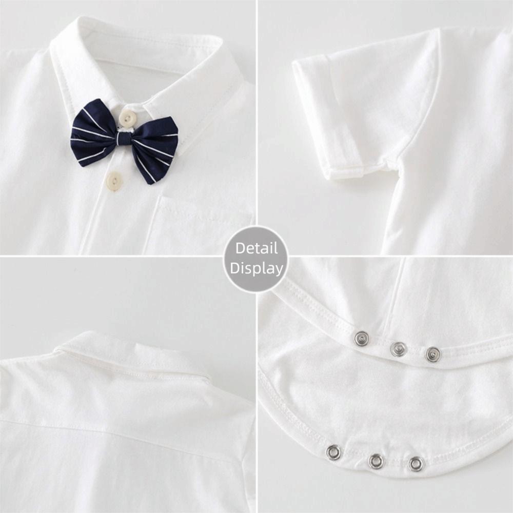 Triangle Bodysuit Baby Onesie Detachable Bow Tie Infant Jumpsuit One-Piece Bodysuit Toddler