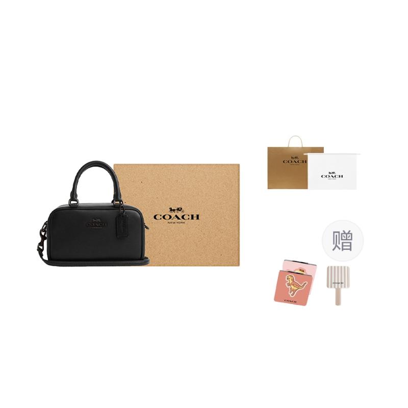 Coach Satchel 19 Letter Logo Leather Bowling Bag Women handbags Black CT776-JIBLK