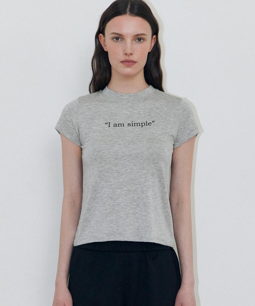 LADY VOLUME I Am Simple T-Shirt (Grey)