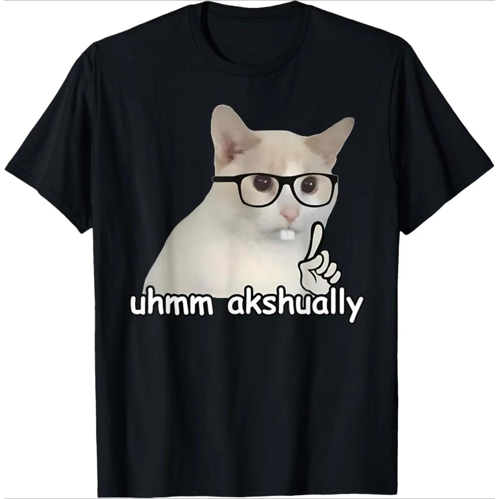 Meme Cat Portrait Graphic Tshirt Unisex Unisex Funny Internet Meme Casual Oversized Short Sleeve Cotton Streetwear Tops