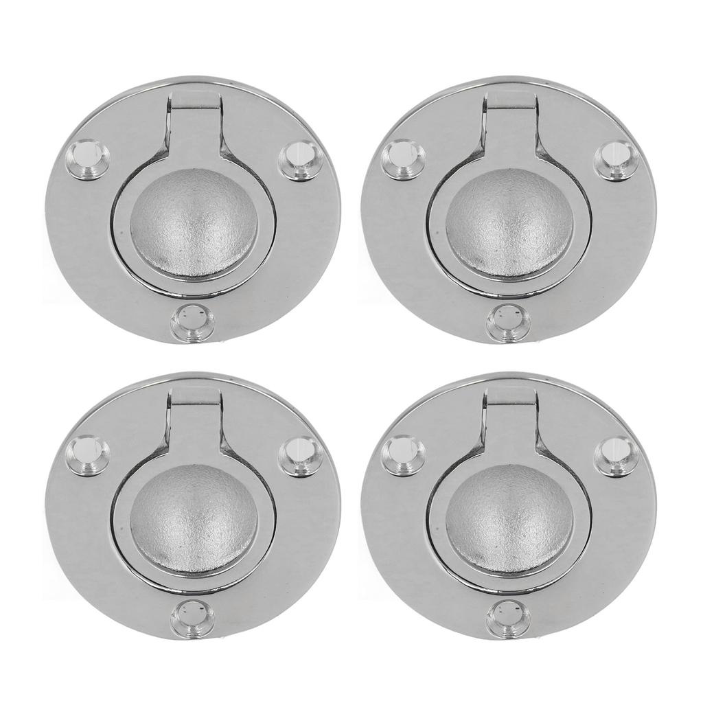 4Pcs M5 Flush Ring Pull Round Wear Proof Stainless Steel Marine Deck Boat Round Deck Recessed