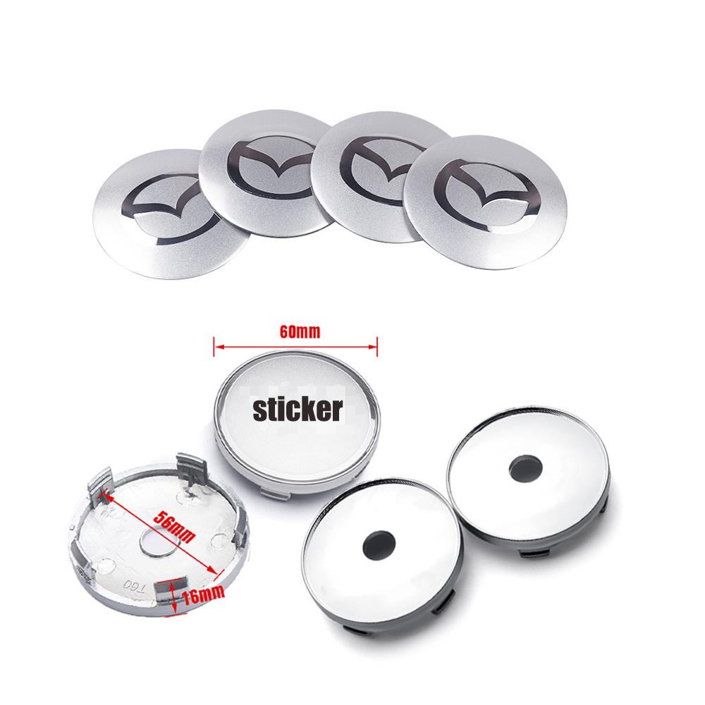 56/60mm Car Wheel Center Hub Caps Auto Emblem Sticker Dust-proof Covers For Mazda CX8 CX-5 CX-3 Atenza Demio MPS 3 Alexa CX4 CX5 YSE4R