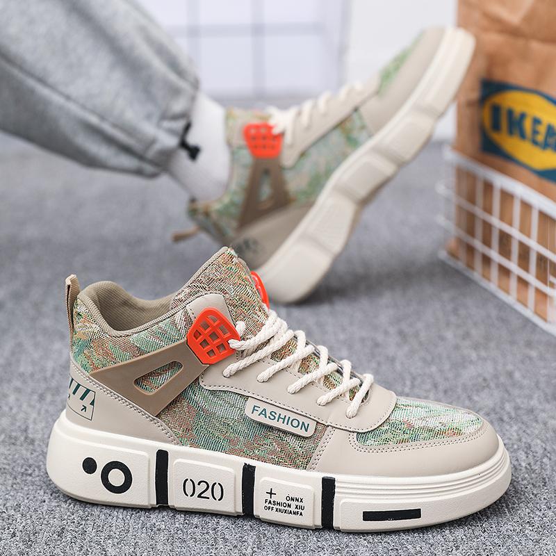 Herbst neue High-Top Canvas Schuhe männliche Teenager Mittelschule Sportschuhe rutschfest lässig alle Mode Schuhe