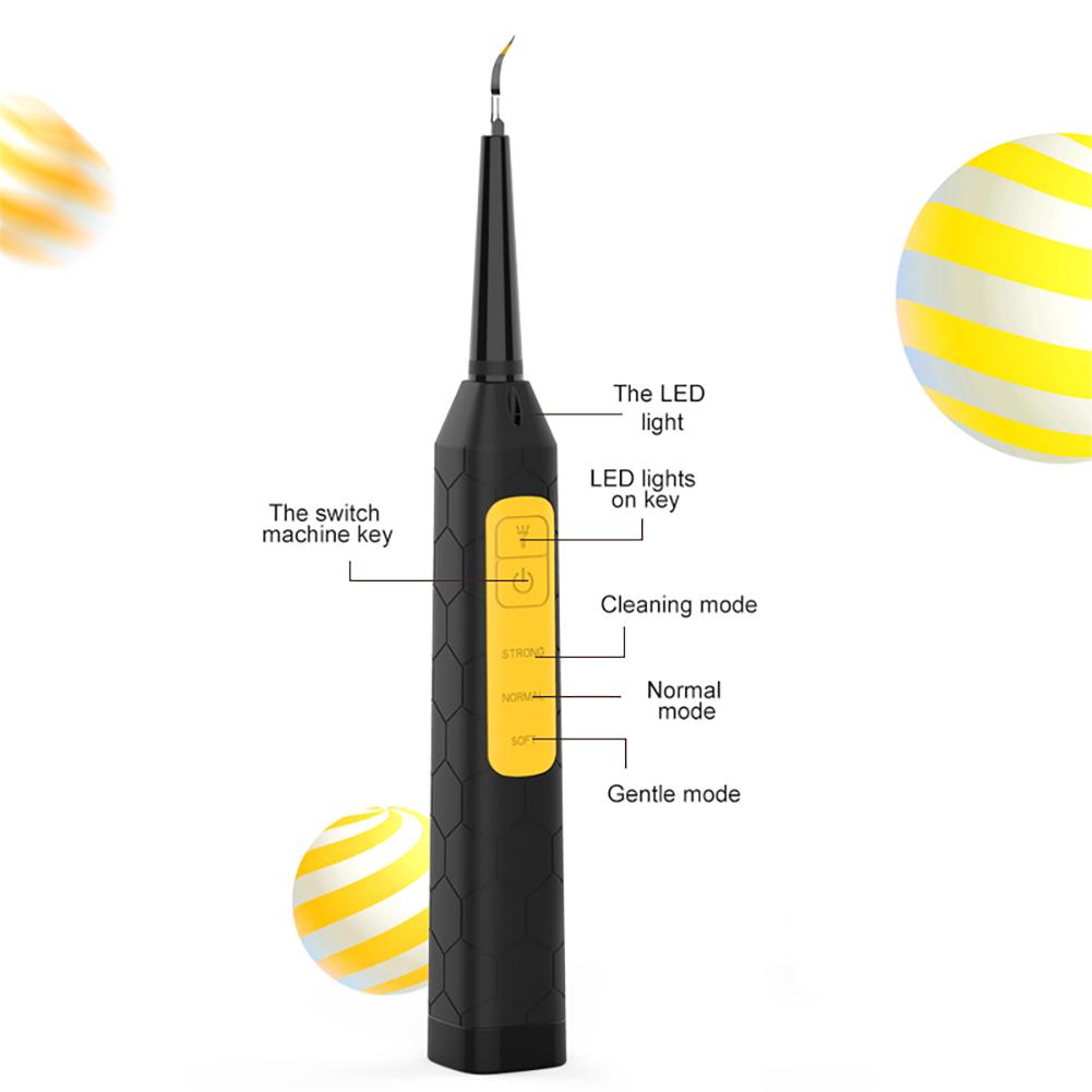 Electric Dental Calculus Remover Portable Dental Instrument 3 Modes Cordless Teeth Cleaner for