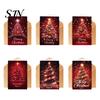 Personalized Holiday Cards for Gifts 6 Pcs Christmas Tree Greeting Cards, Merry Sparkly Festive Gift with Envelopes Winter, Xmas Party Supplies
