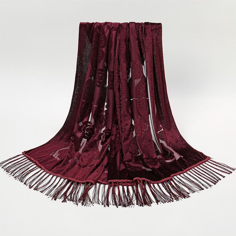 NEW Fashion Women Cut Flowers Hollow Lace Gradient Flower Silk Scarf Spring Shawls and Wraps Towel Femme Beach Sjaals