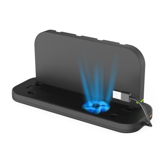 

Зарядная док-станция для Nintendo Switch/2/OLED Joy-Con 4-в-1 Зарядная база для игровых контроллеров Джойпадов Зарядное устройство для геймпадов Зарядная станция с вентилятором RGB-подсветкой чёрный