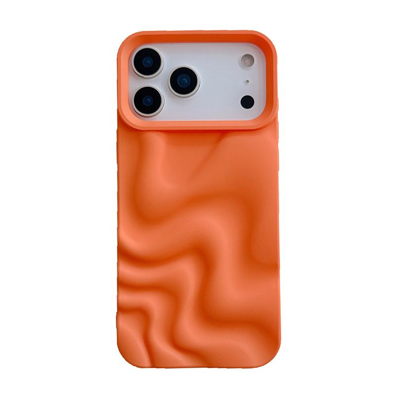 Simple  Orange Irregular Ripple Phone Case For For Iphone 17 Pro Max Air 16 1 14 13 12 11 Soft Matte TPU Back Cover