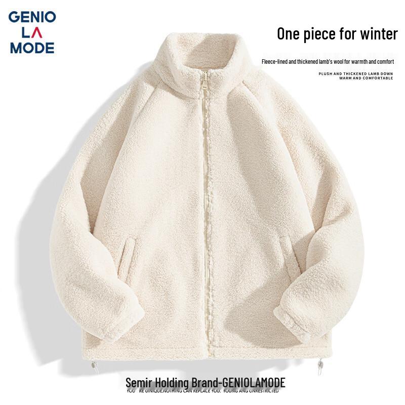 

GENIOLAMODE Мужская зимняя куртка из тяжелой 600-граммовой ягнячьей шерсти 2XL