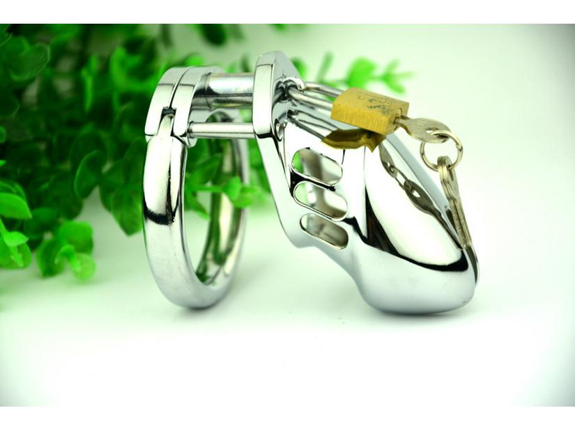 Male Chastity Cage with Lock - SM Metal Adult Toy