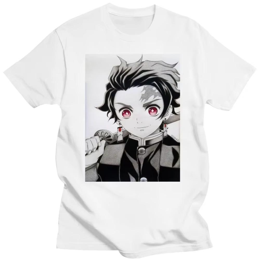 Popular Japanese Anime Demon Slayer T Shirt Women Men Comfortable Custom Streetwear Kawaii Cartoon Tops Black White Casual Tee