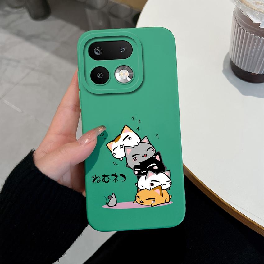 For Oppo Realme 16 14 15 Pro Plus C85 Pro P3 Lite Oppo Reno15 Pro A6X A95 A72 A73 A74 Phone Case Cute Cat Cartoon Lightweight Camera Protection Bumper