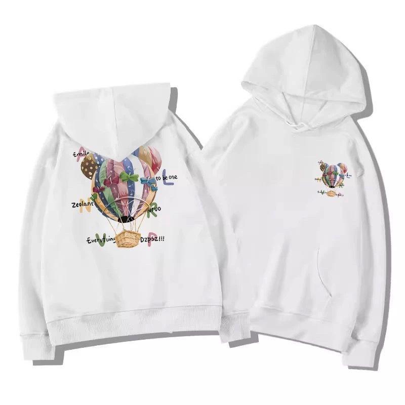 Retro Modna Markowa Bluza z Kapturem dla Kobiet Nowy Styl Jesień i Zima Luźna Aksamitna Pogrubiona Góra Kurtka