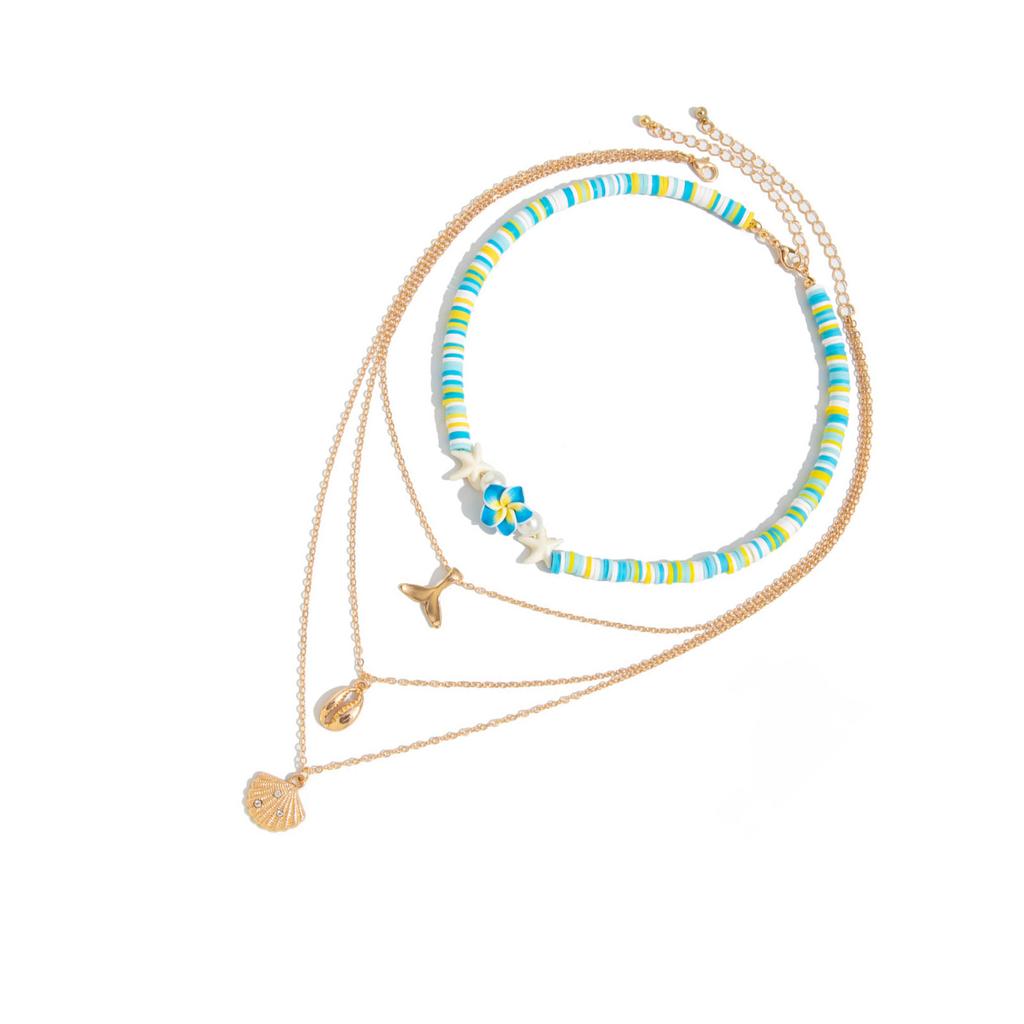 Soft Pottery Beads Necklace for Women Adjustable Multi-layer Neck Chain Natural Beach Jewelry Bohemian Fashion Jewellery