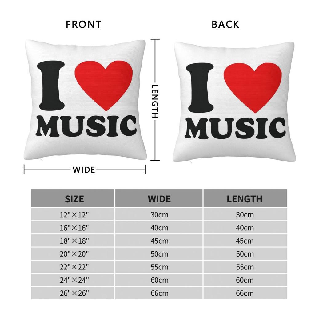 Federa Quadrata I Love Music Copricuscino Federa per Cuscino Copricuscino da Lancio per Casa Divano Soggiorno