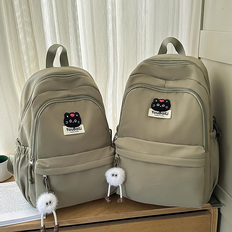 Large Capacity Junior High School Student Schoolbag Black Cat Women's Backpack Class Book Bag