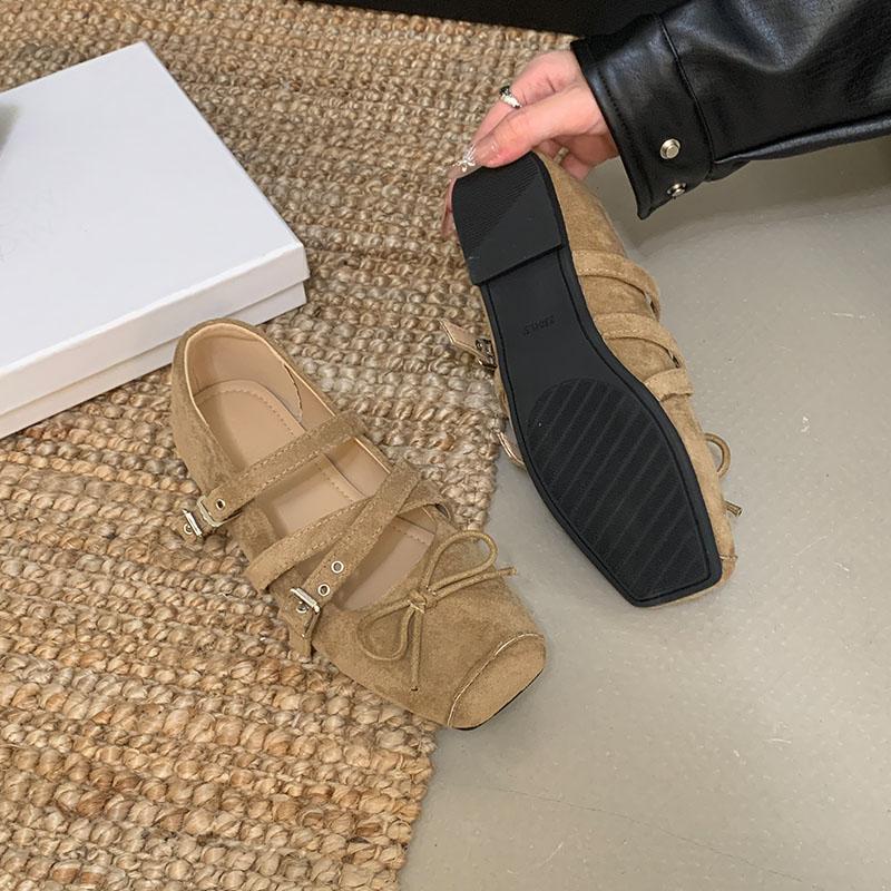 Fashion Fashion Buckle Strap Ladies Mary Janes Flats Shoes Butterfly-Knot Footwear Soft Female Shallow Women Flats With Shoes