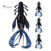 4Pcs 10CM/10G Soft Crayfish Lure with Sequins Realistic PVC Bionic Artificial Shrimp Bait Freshwater Saltwater Bass Trout Fishing Accessories