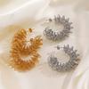 Irregularity Spring Coil Earrings Gold Color Stainless Steel Earrings Fashion Wedding Party  Gifts Free Shipping