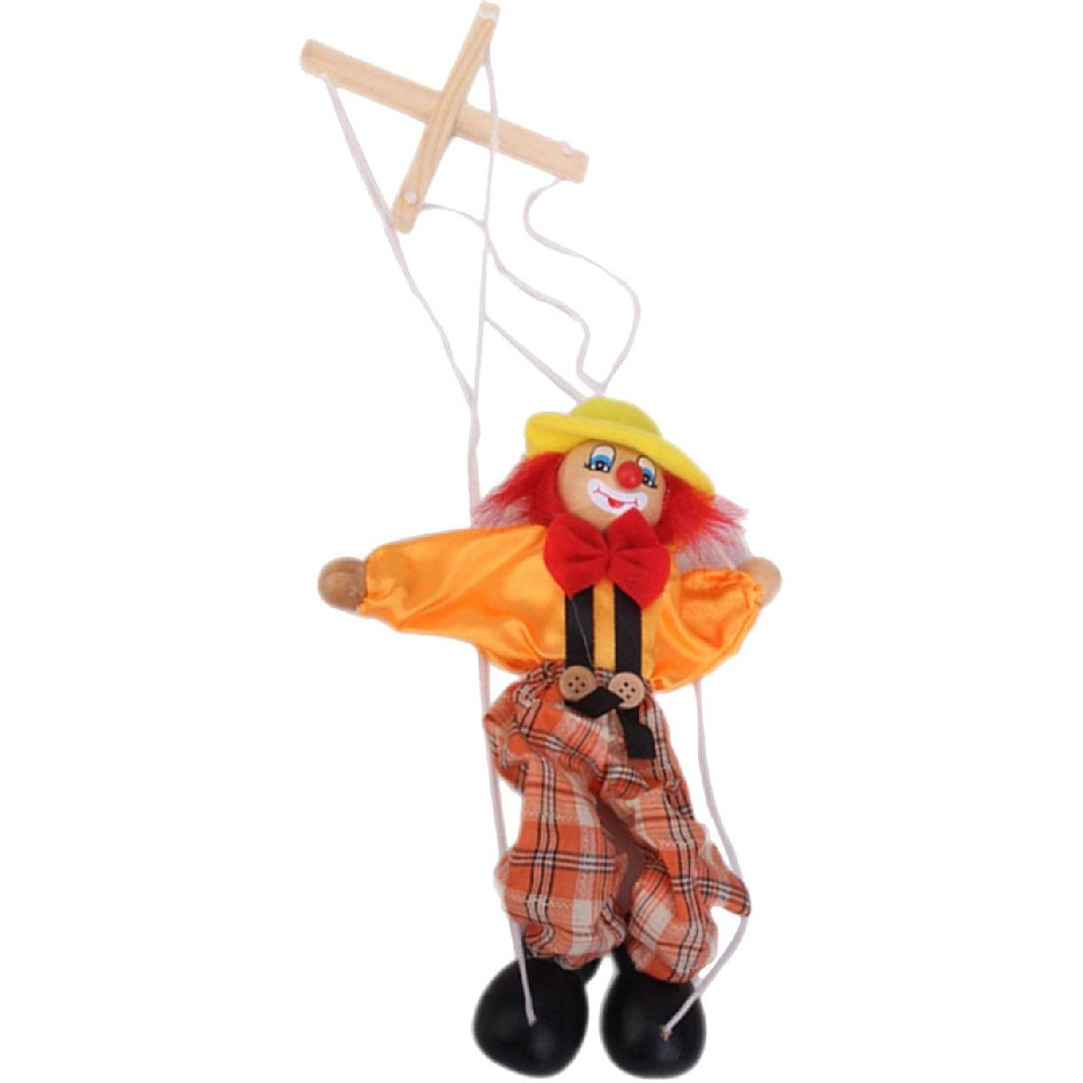 1pcs Creative Wooden Clown Marionette Puppet Toy for Kids Toy