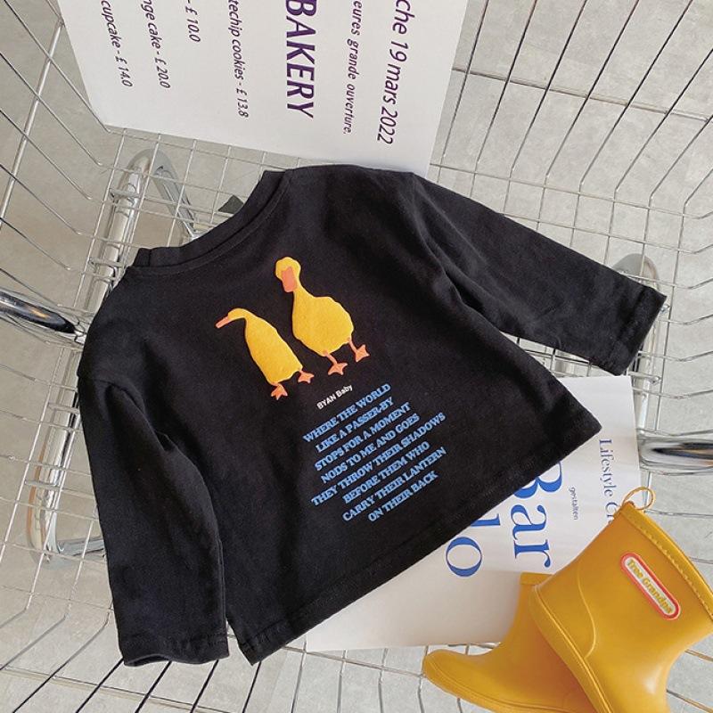 Kids Cotton Long Sleeve T Shirt Spring Autumn Korean Round Neck Base Layer Top For Boys And Girls Casual Wear