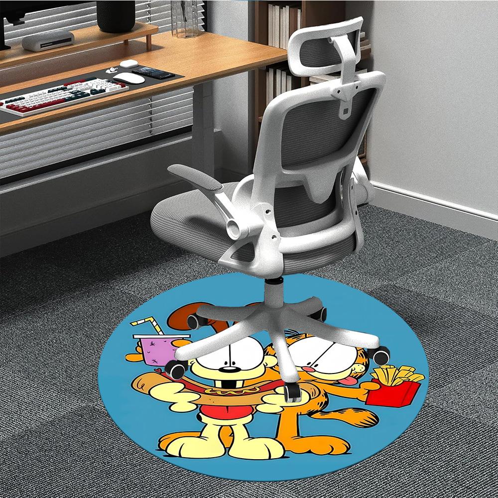 

1pc Garfield Chair Carpet for Office Non-Slip, Soft & Comfortable, Carpet for Office, Gaming, Lightweight Round Floor Mat 80cm