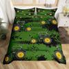 Truck Excavator Duvet Cover Set Queen Size For Kids Nursery Cartoon Tractor Engineering Vehicle Construction Theme Bedding Set