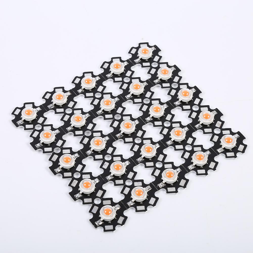 25PcsCelsiusPack 3W Full Spectrum 380nm-840nm Wavelength Led Plant Grow Light Chips (With 20mm PCB)