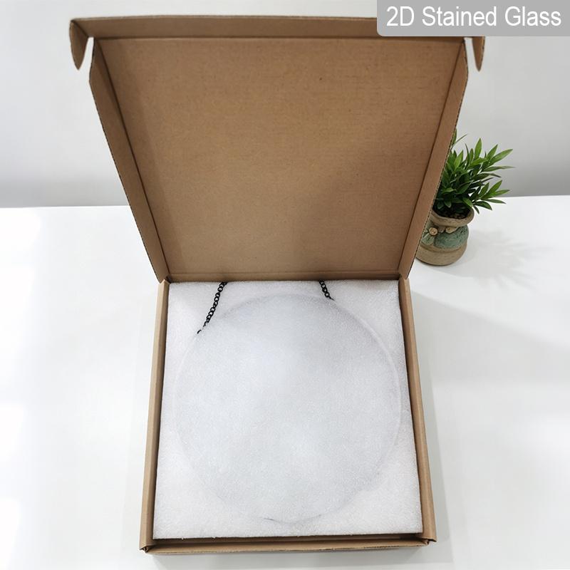 2D Flat Stained Glass Nature Branches and Leaves Window Decoration, 6.3/7.87inches Colored Glass Plate with Chain, Charming Spring Summer Sun Catcher