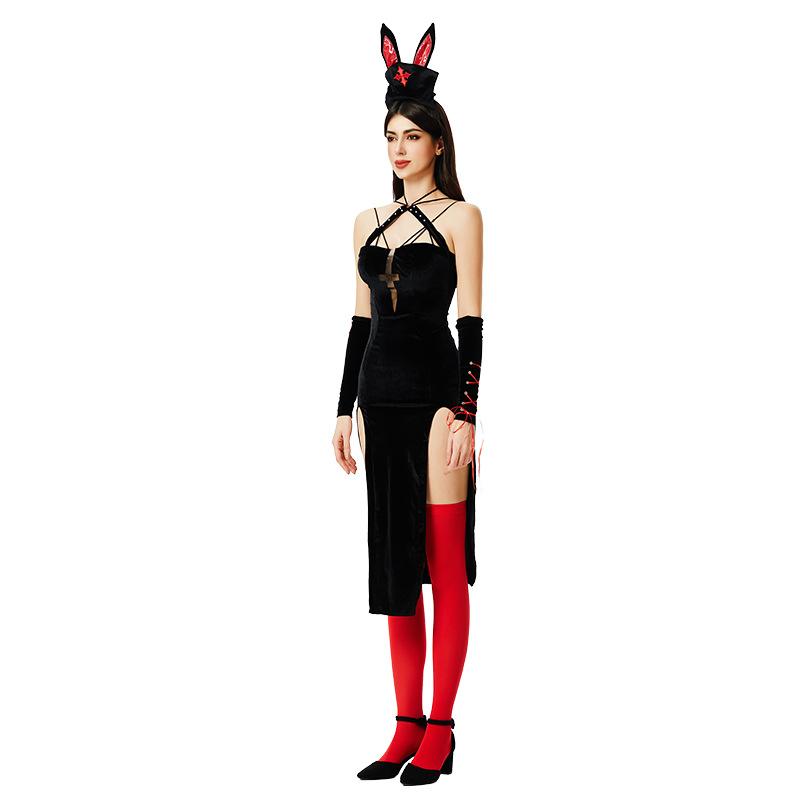 Halloweenský kostým Sestra Kostým Kříž Zajíček Zajíček Kostým Sexy Kočka Šaty Uniforma Pokušení