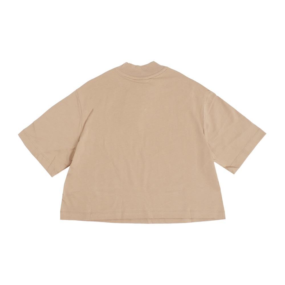 Nike Half High Neck Solid Color Simple Comfortable Drop Shoulder Short Sleeve T-Shirt Women T-Shirts Brown DQ6197-200