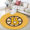 Boston Bruins Round Area Rug,Carpet Rug for Living Room Bedroom Sofa Playroom Decor,Non-slip Floor Mat