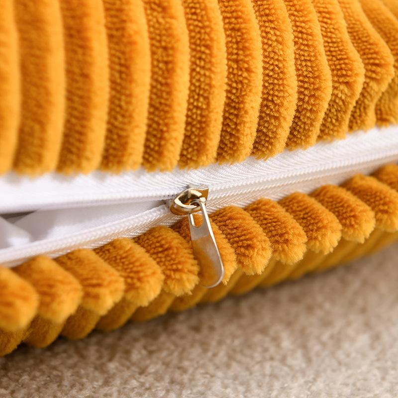 Double-Sided Texture Corduroy Striped Throw Pillow Covers, Modern Aesthetic Pillowcases Vintage Cushion Covers for Living Room Bedroom Sofa
