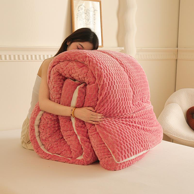 Soft and Warm Winter Quilt Comfortable Fleece Duvet Core for Bedding Cloud Comforter Autumn Blanket Double Queen Size