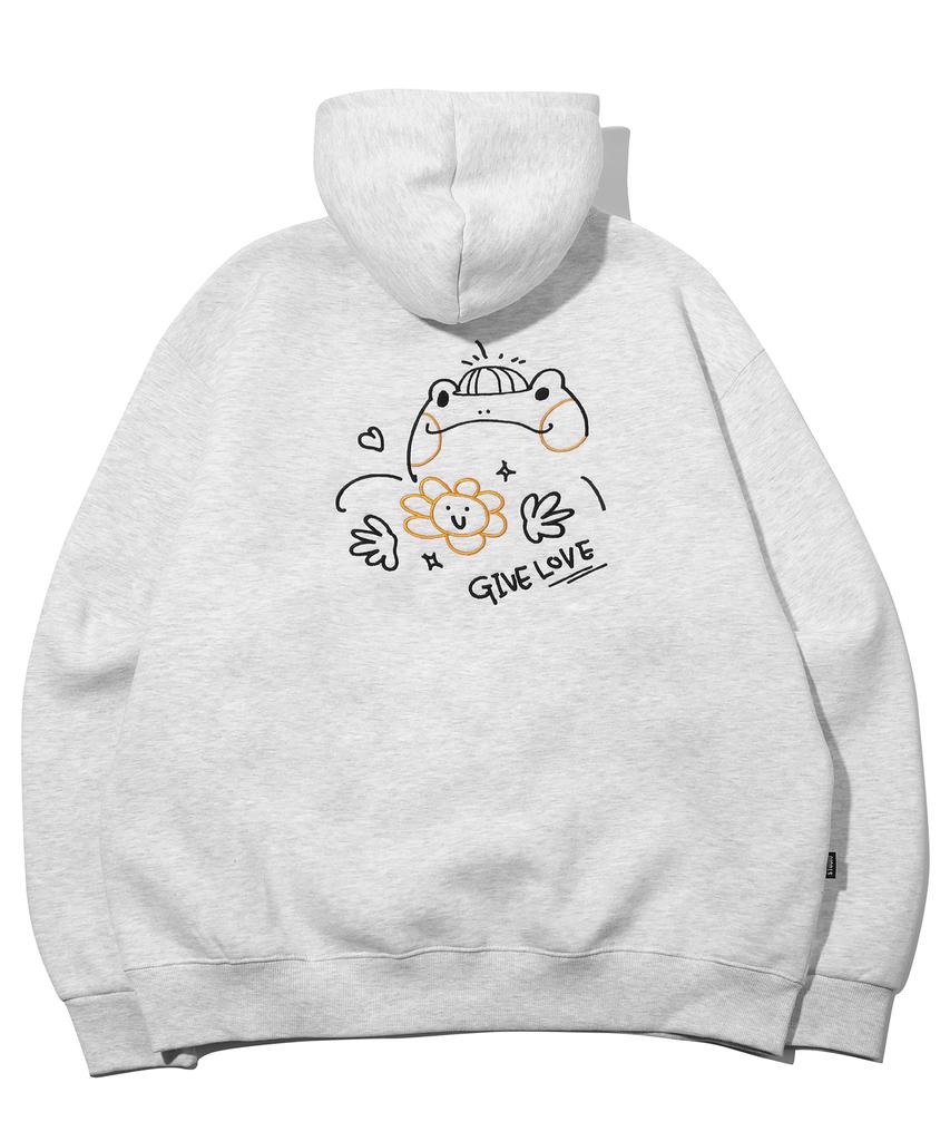 Gaegulpop Embroidered Hoodie Melange White