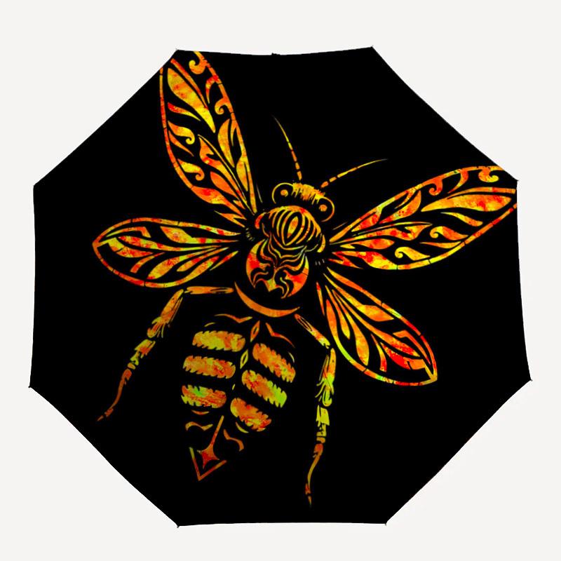 

1pc Bee Art Automatic Open/Close Umbrella, Windproof, Folding Compact Umbrella with Lightweight Design for Women/Men055