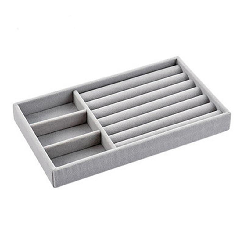 Samt Schmuck Lagerung Tablett Ring Halskette Display Box Unterstützung
