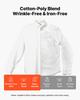 VEVOR Men's Button Up Shirt, Mens Long Sleeve Wrinkle-free Button Down Dress Shirts, Slim Fit Soft Stretch Fabric for Business Casual or Formal