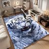 1pc. White Tiger Print Rug for Home Decor Office Carpet Chair Cover Outdoor Gift Animal Pattern Mat