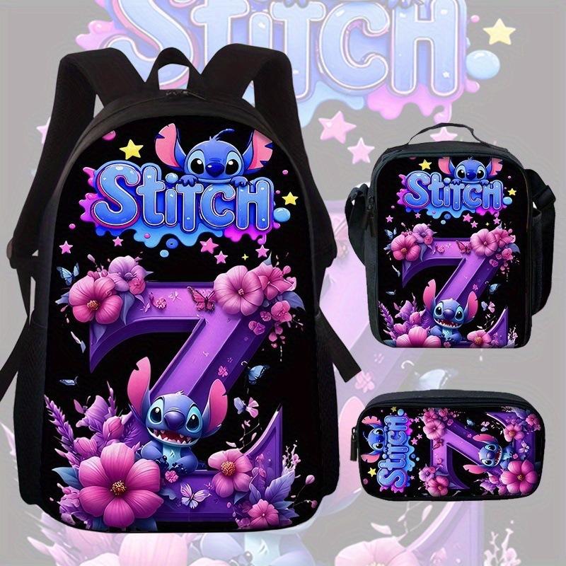 Stitch Backpack for Kids Students Large Capacity Lightweight Cartoon School Bag