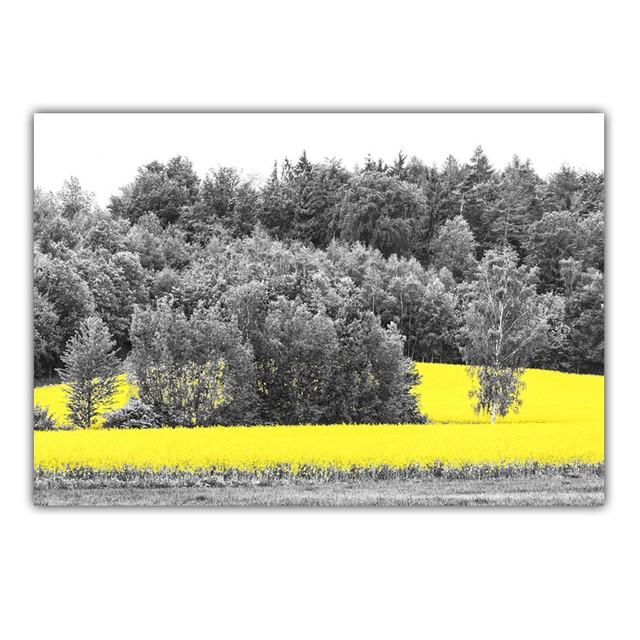 Retro Art Country Style Landscape Canvas Painting Rape Flower Sea Poster Office Wall Painting Living Room Home Decoration Mural No Frame