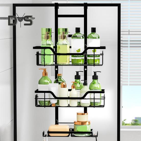Suport de Duș Raft de Depozitare pentru Baie Capacitate Portantă Mare Asamblare Ușoară 3 Nivele Organizator de Duș Antirugină Raft de Depozitare