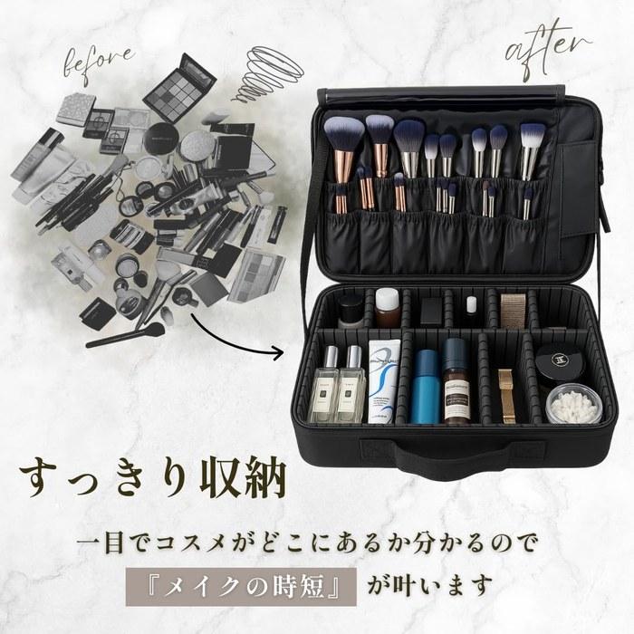 LEAKOKUA Makeup Box Makeup Pouch Large Capacity Cosmetic Case (Small) Black