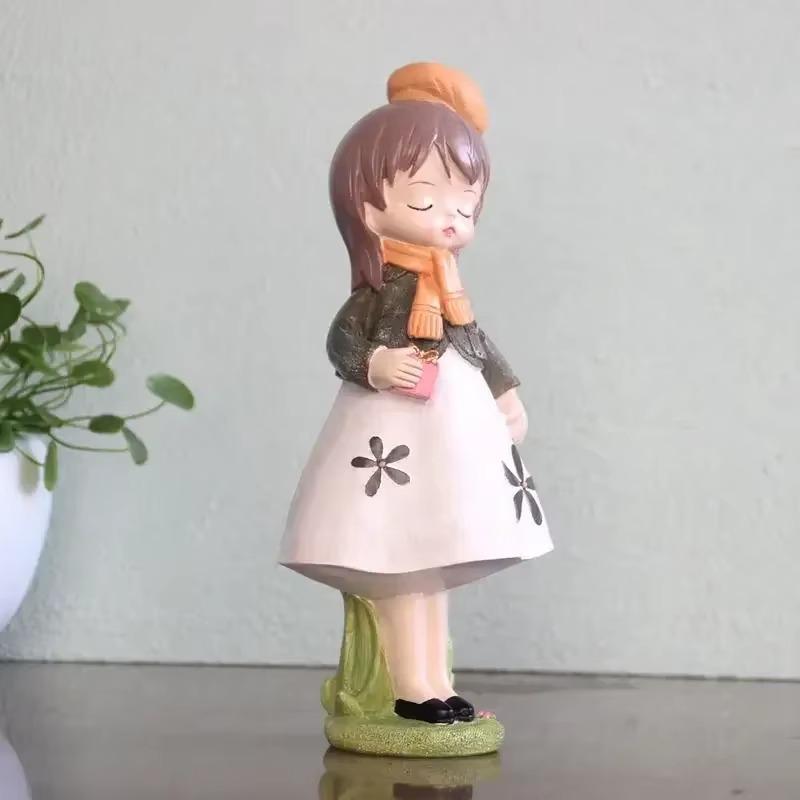 Resin Girl Home Decoration Birthday Housewarming New Wedding Room Decoration Angel Statue Desktop Office Decoration