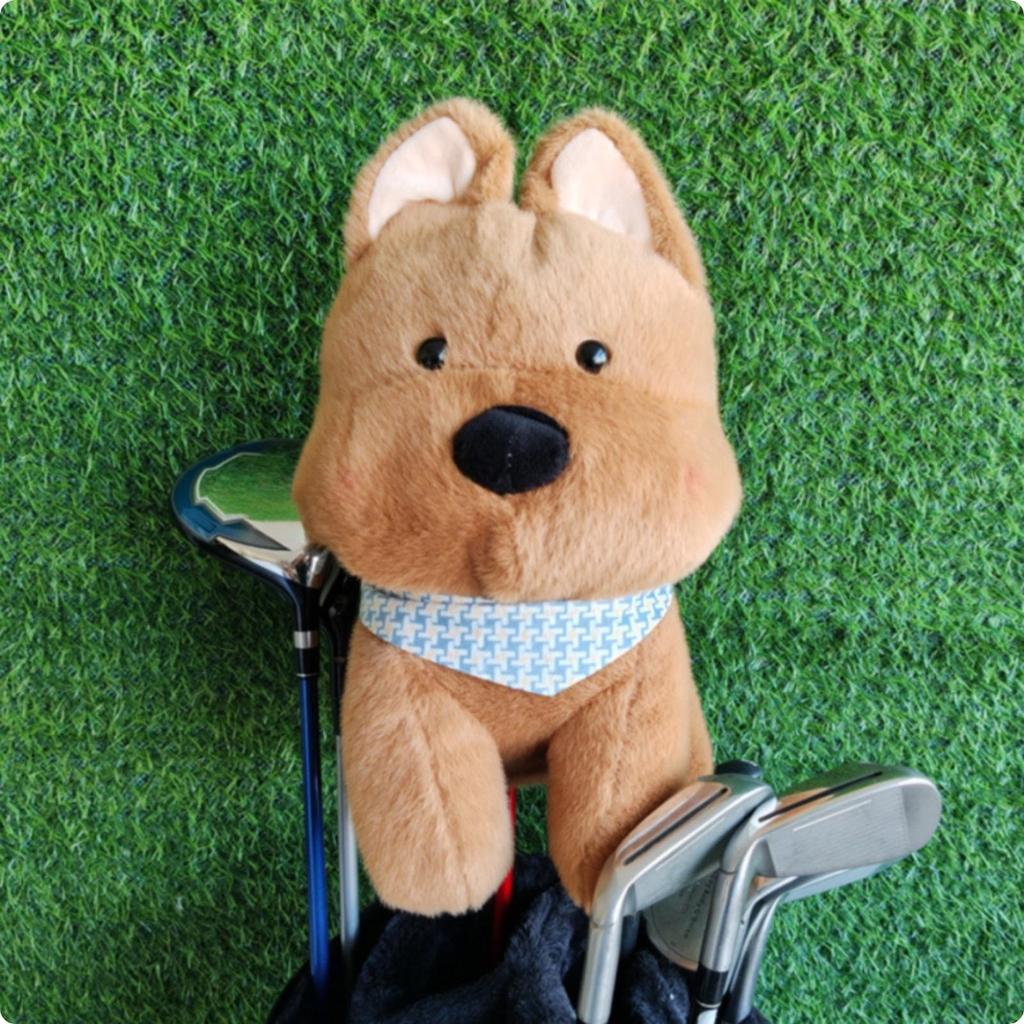 Stuffed Golf Headcover with Bandana Safeguarding Dog Club Cover Easy to Put