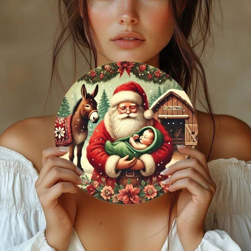 

Christmas Metal Wall Art Decor Flowers Animals Winter Landscape