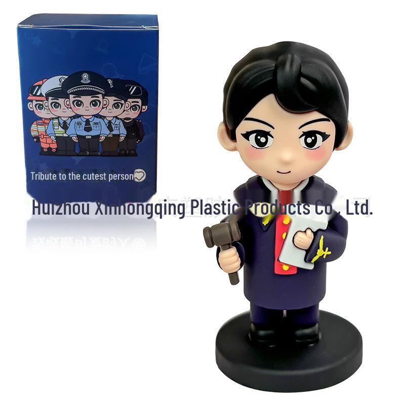 Cartoon Police Officer Keychain - Security, Traffic, Fire Service Commemorative Gift