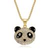 New Diamond Encrusted Giant Panda Pendant Cartoon Trendy Cool Couple Hip Hop Necklace