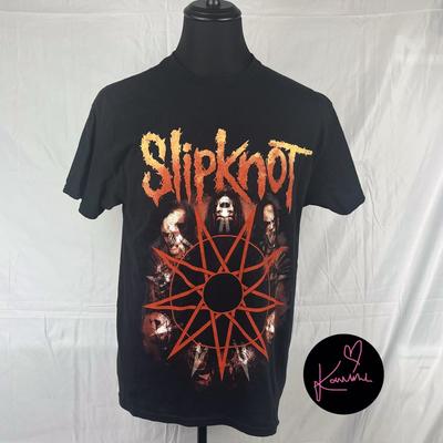 Slipknot World Tour 2023 T Shirt Size L Black Heavy Metal Band Short Sleeve